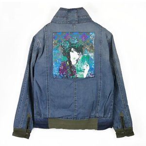 DESIGUAL Women Jacket Sequined women Pattern Patched Denim Warmed